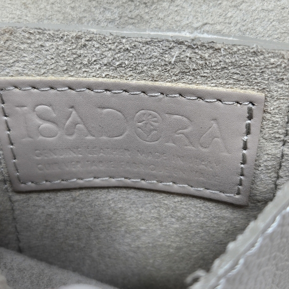 ISADORA LEATHER SMALL CROSSBODY PURSE MINI BAG TRAVEL TAUPE TAN WOMEN ITALY - Picture 11 of 14